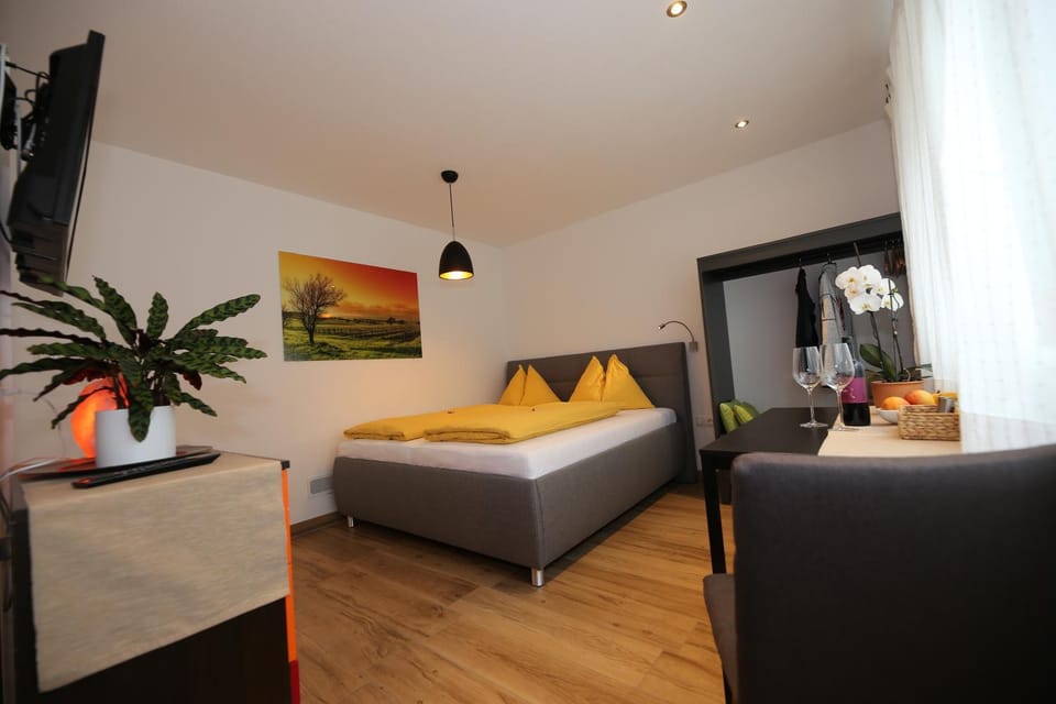 Bed, TV and multimedia, Seating area, Bedroom