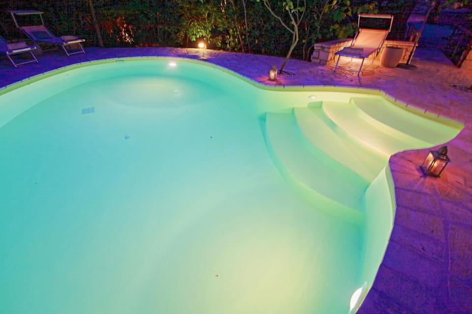Night, Other, Swimming pool, sunbed