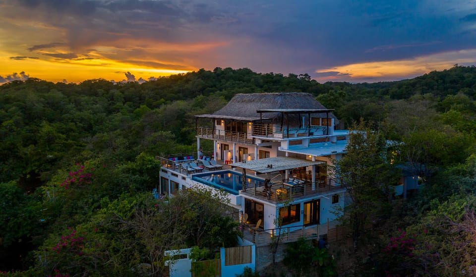 Bird's eye view, Sunset