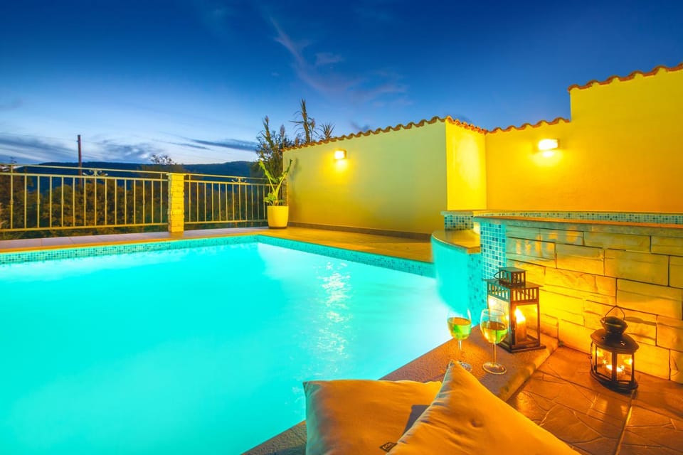 Night, Swimming pool, Swimming pool