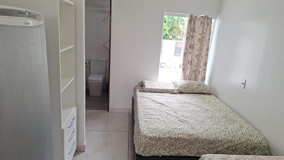 Bed, wardrobe