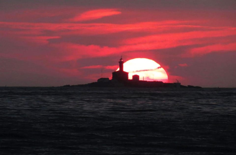 Nearby landmark, Natural landscape, Sunset