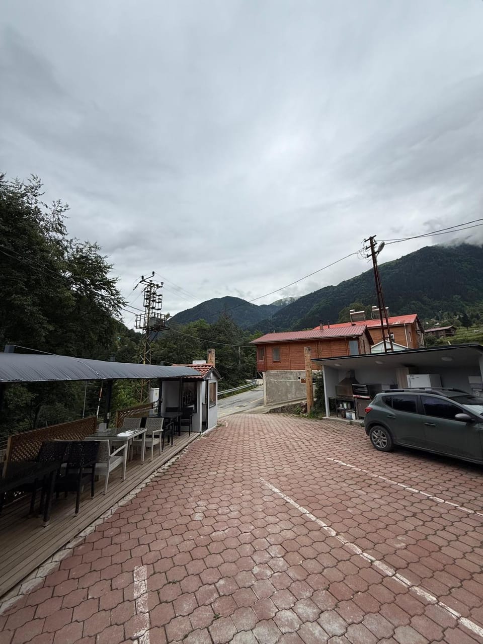 Day, Natural landscape, Mountain view, Parking