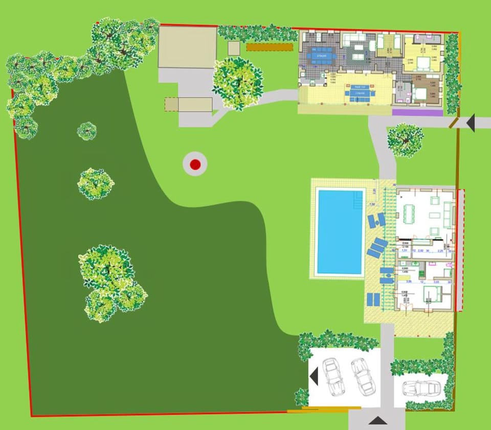 Bird's eye view, Garden, Floor plan