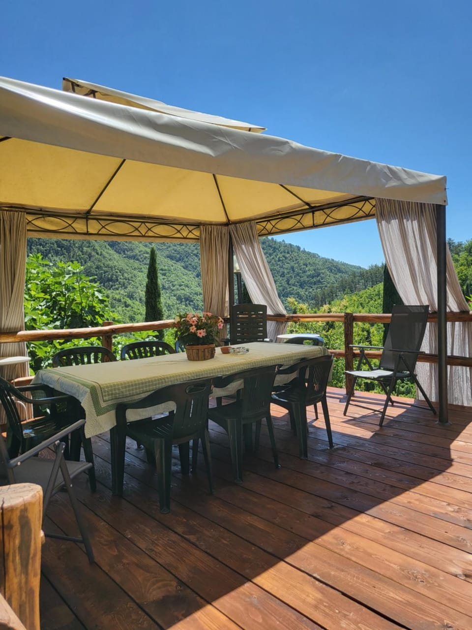 Patio, Dining area, Mountain view