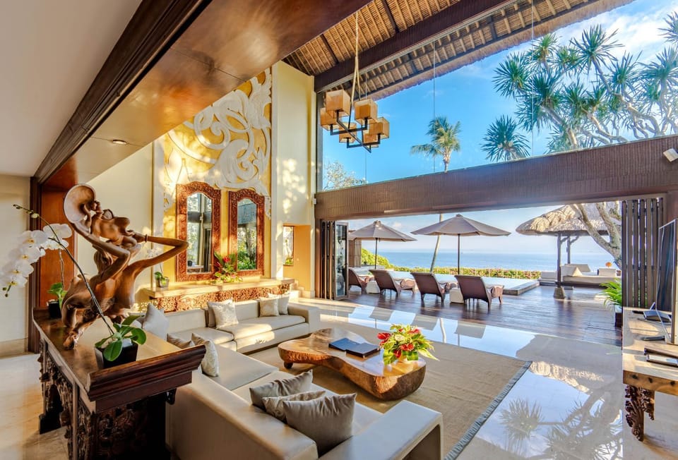 Living room, Seating area, Sea view