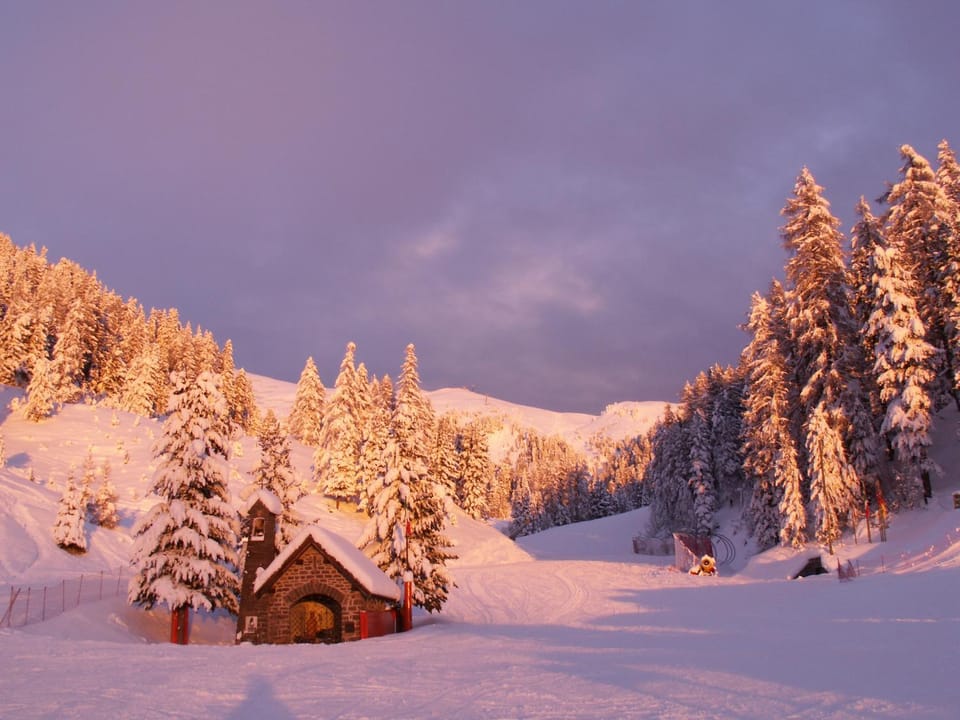 Nearby landmark, Winter, Mountain view