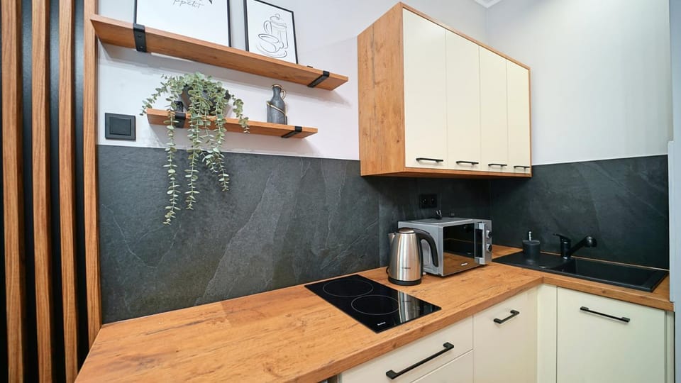 Kitchen or kitchenette, minibar