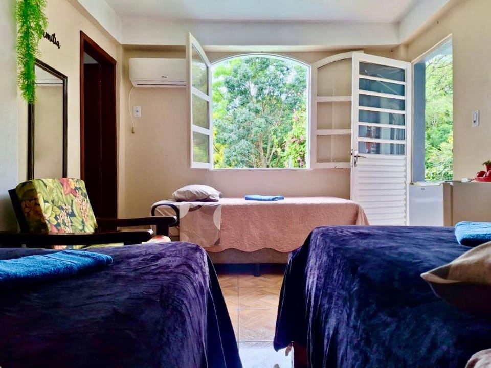 Bed, Photo of the whole room, Seating area, Bedroom, Garden view, air conditioner