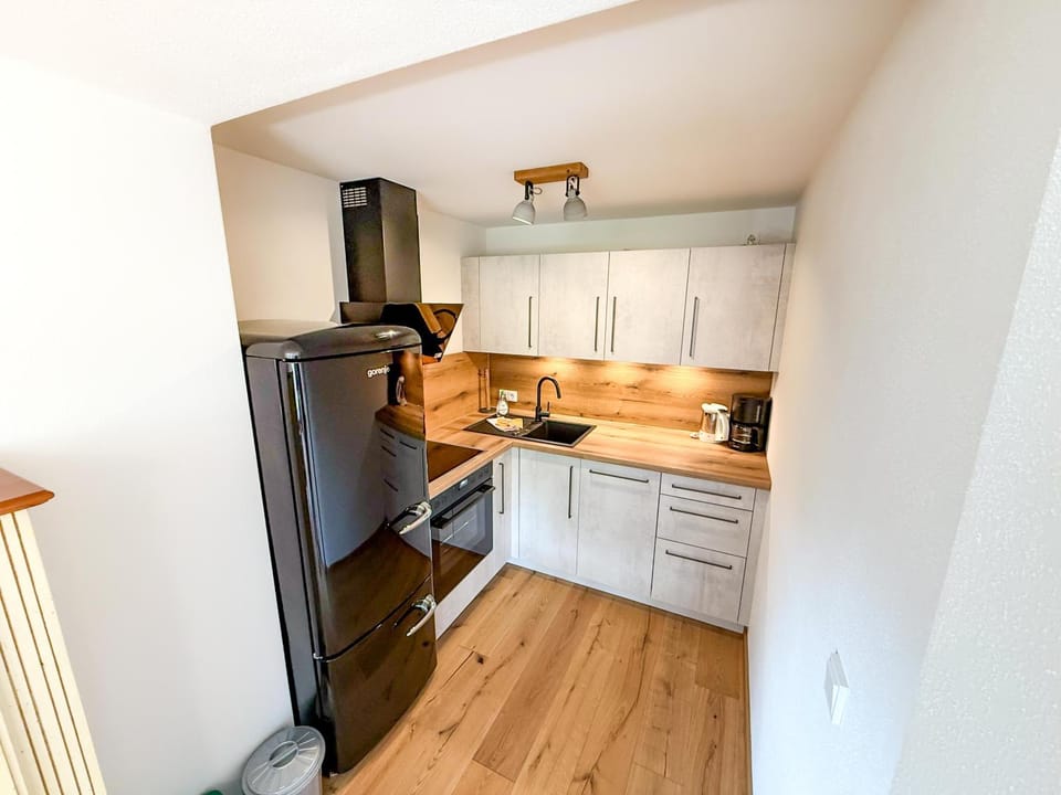 Kitchen or kitchenette, dishwasher, oven, stove