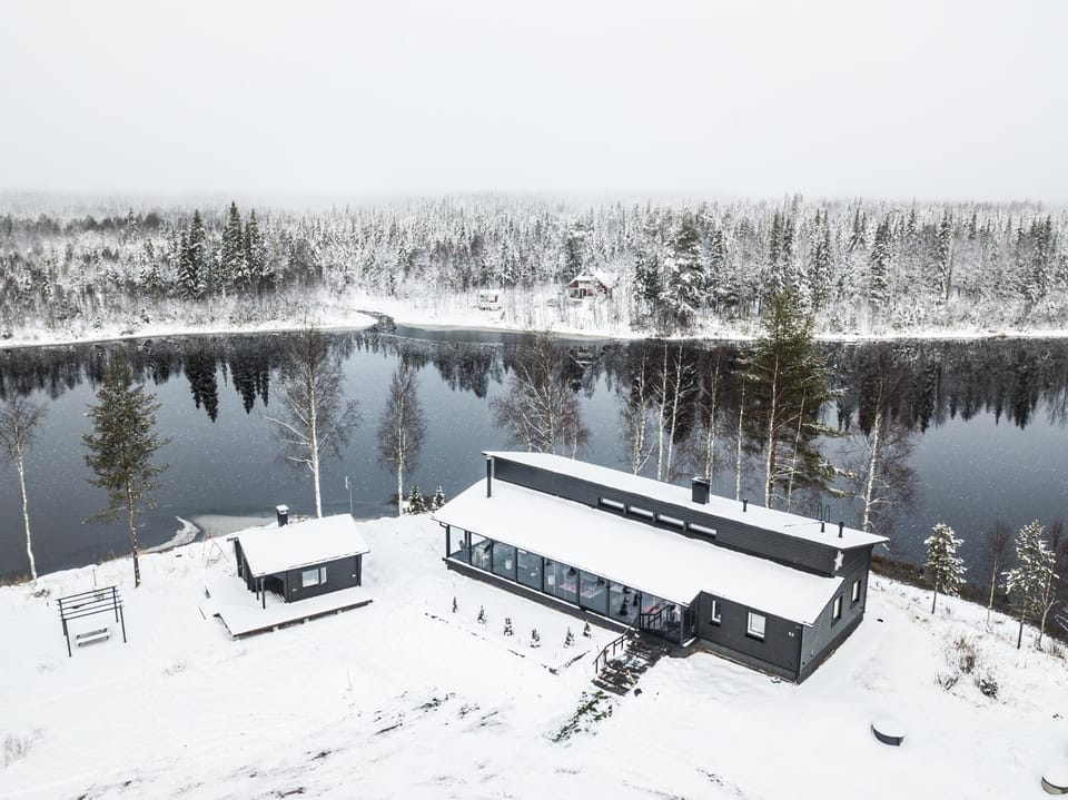 Property building, Day, Natural landscape, Winter, River view