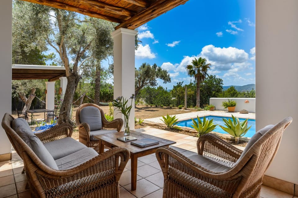 Property building, Living room, Swimming pool