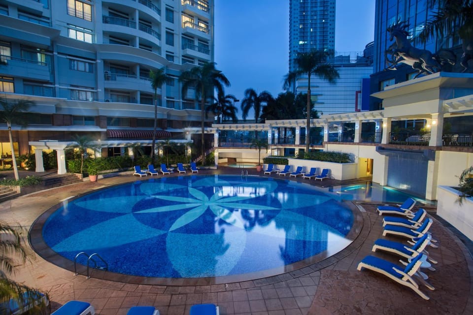 Night, On site, Swimming pool