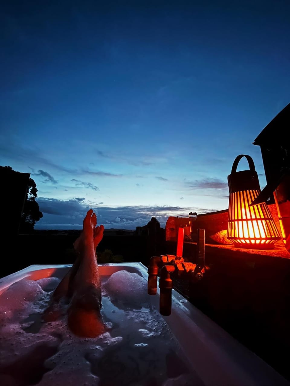 Night, Hot Tub, Pool view