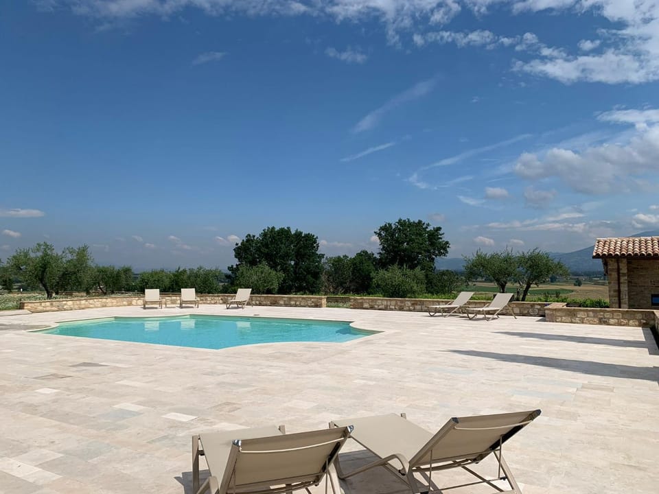 Natural landscape, Pool view, Swimming pool, sunbed
