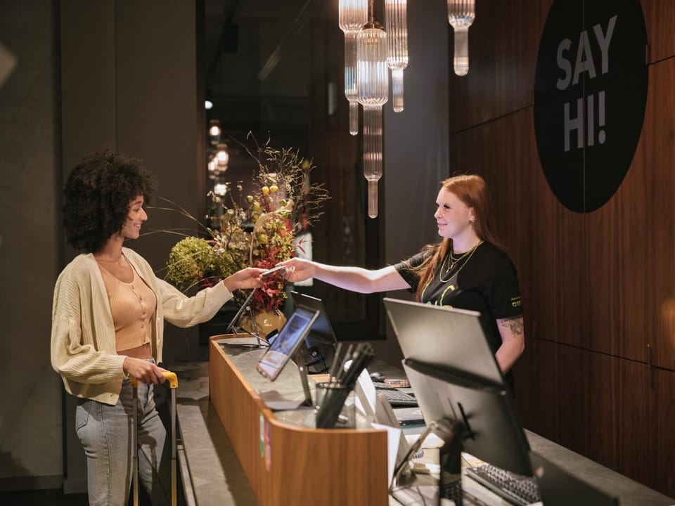 Staff, People, Lobby or reception, group of guests