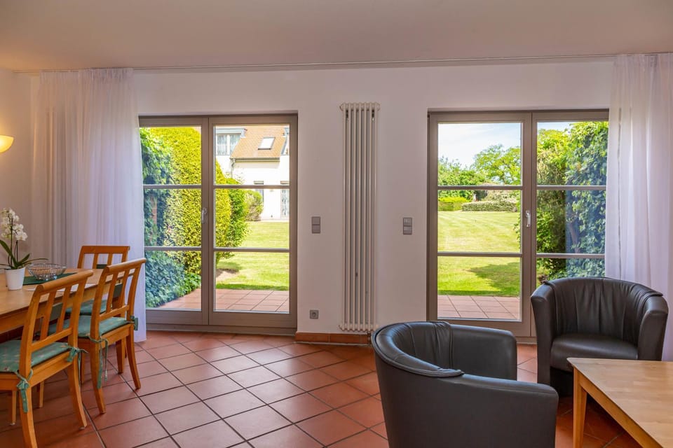 Living room, Seating area, Garden view