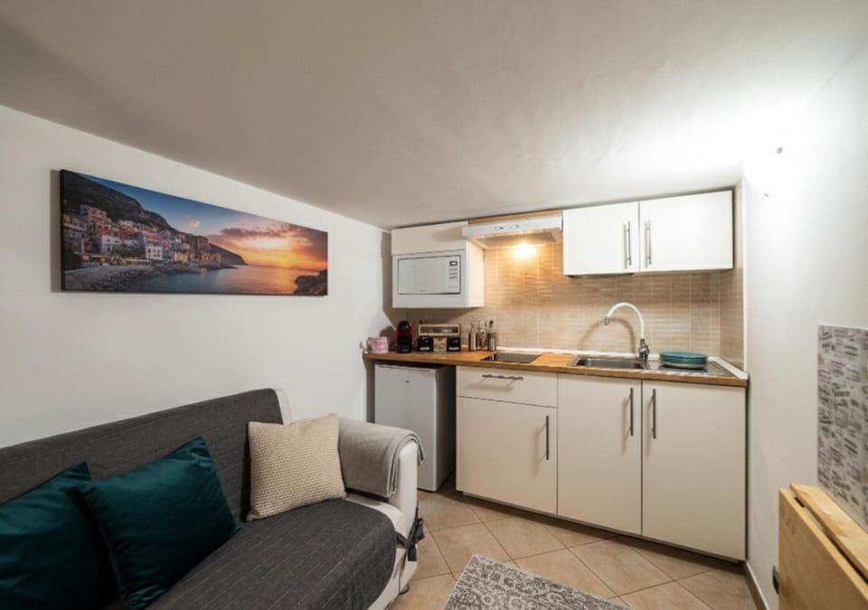 Living room, kitchen