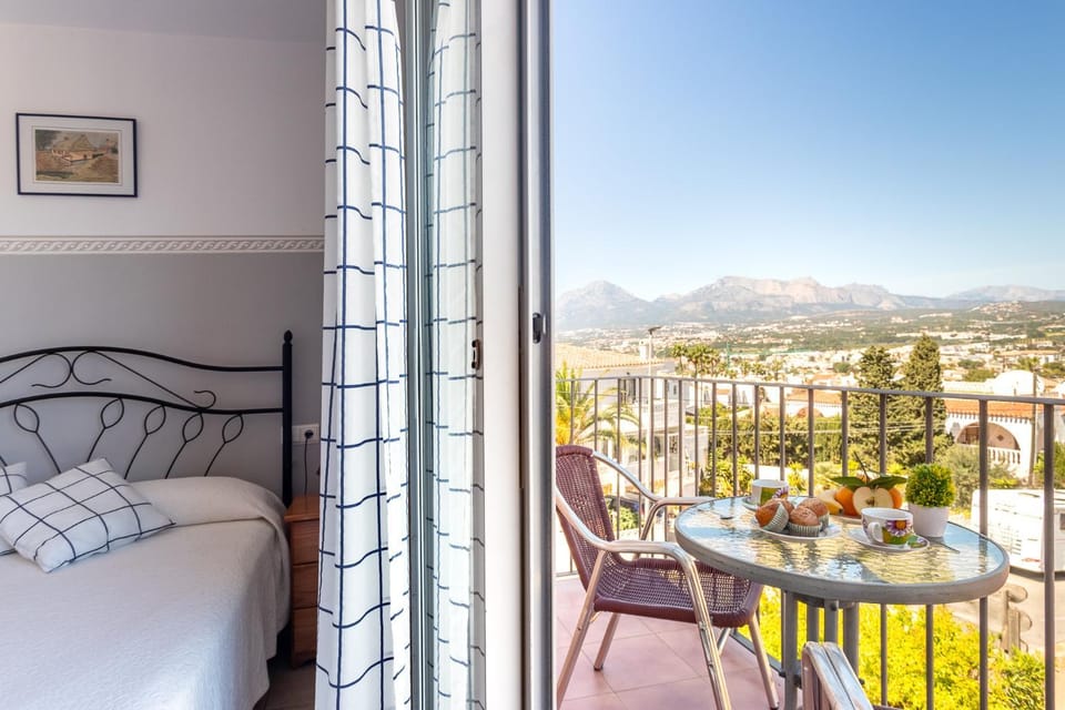 Balcony/Terrace, Decorative detail, Bedroom, Garden view, Mountain view