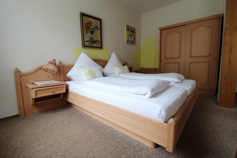 Bed, wardrobe