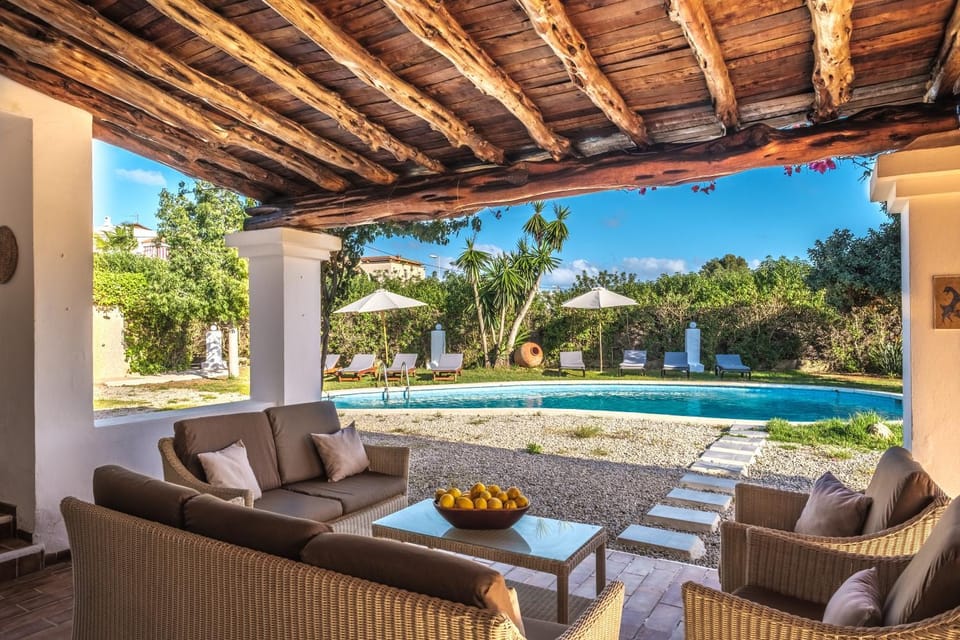 Property building, Living room, Swimming pool