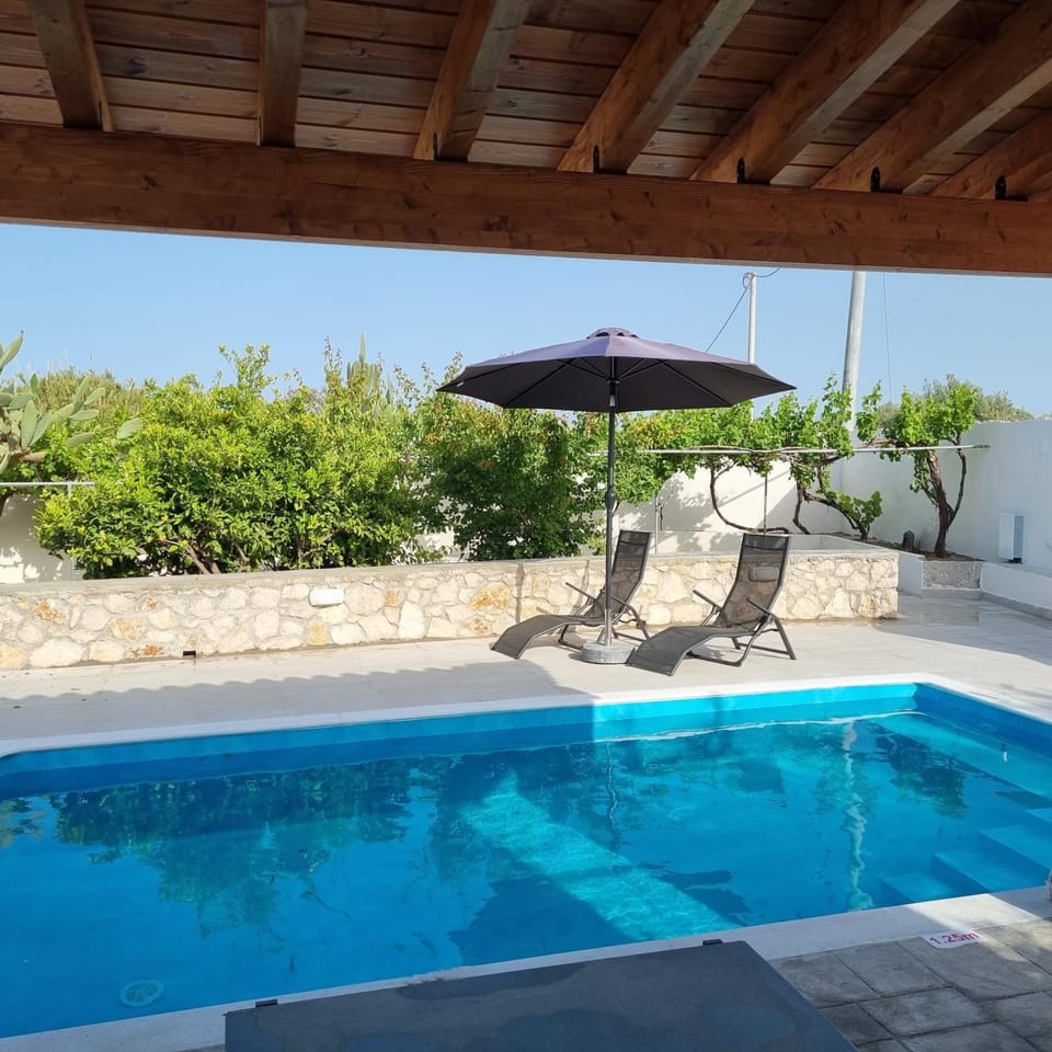 Patio, Pool view, Swimming pool, sunbed