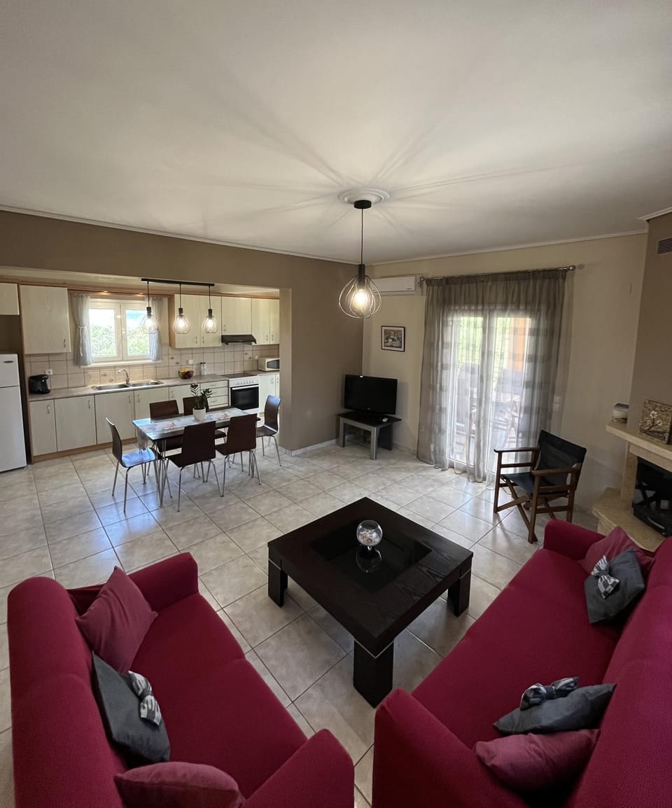 Living room, kitchen