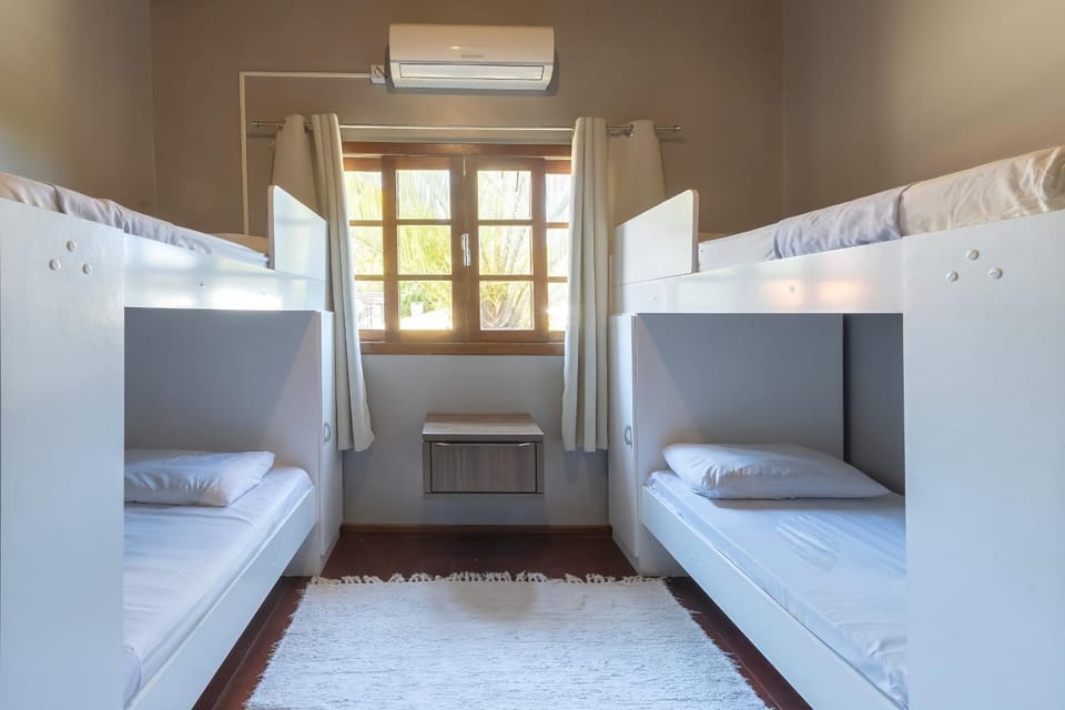 Photo of the whole room, Bedroom, bunk bed, air conditioner