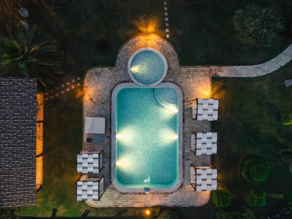 Night, Pool view, Swimming pool