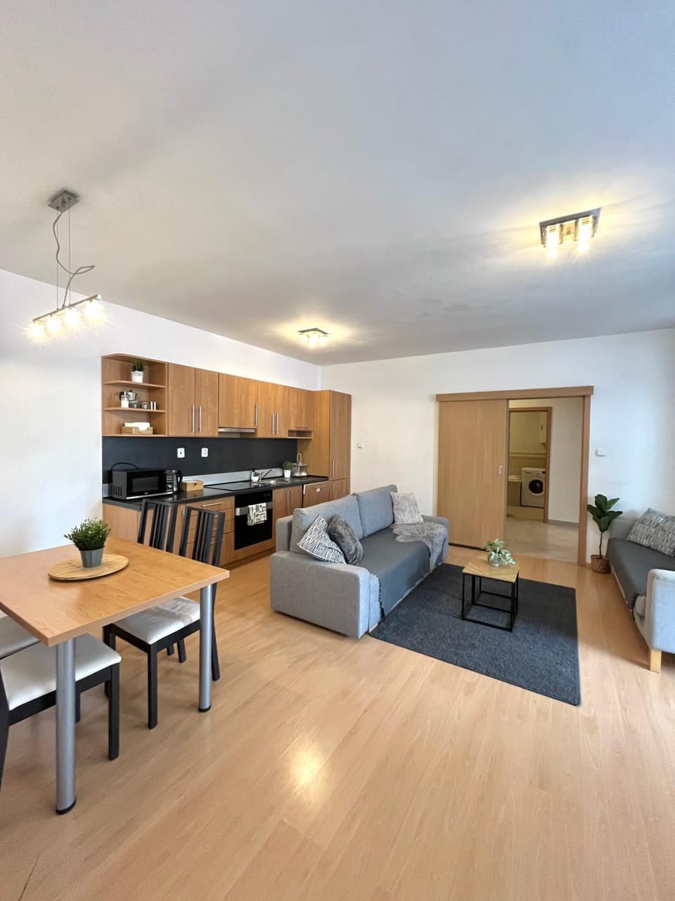 Kitchen or kitchenette, Living room, Dining area