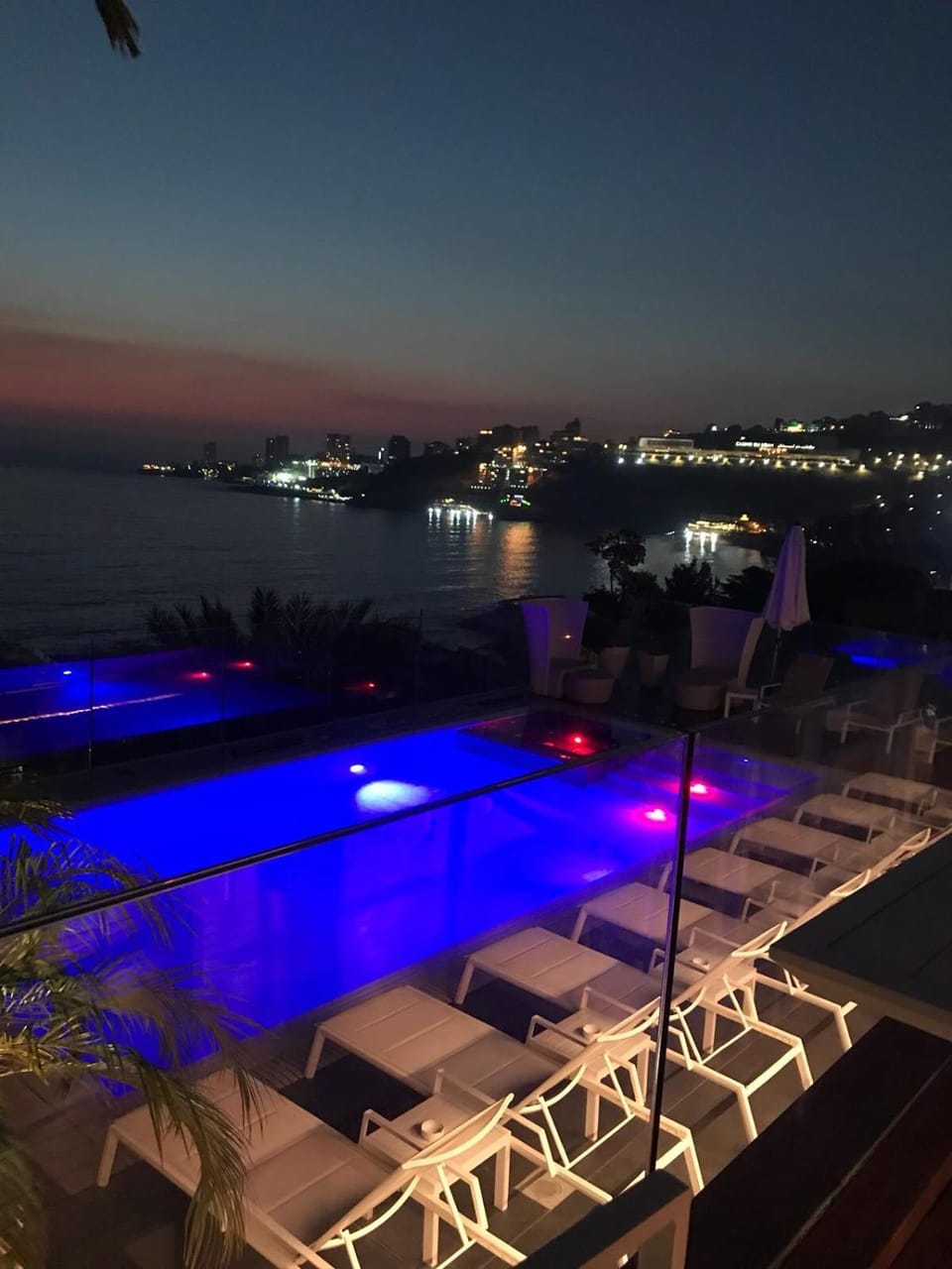 Pool view, Sea view, Swimming pool, Sunset