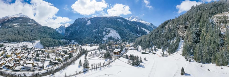 Property building, Bird's eye view, Winter, Mountain view