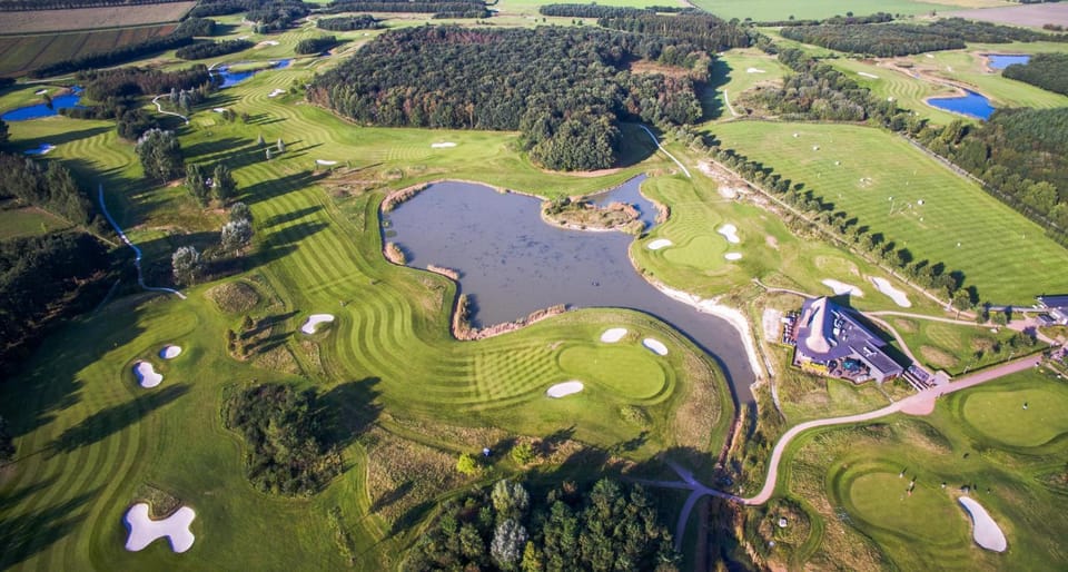 Natural landscape, Bird's eye view, Golfcourse