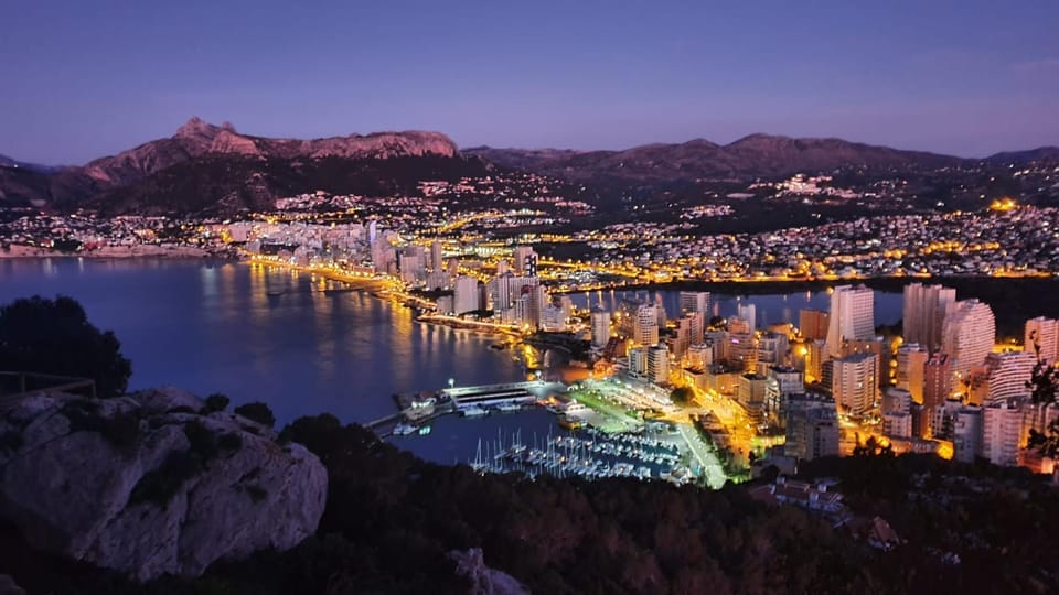 Nearby landmark, Night, Natural landscape