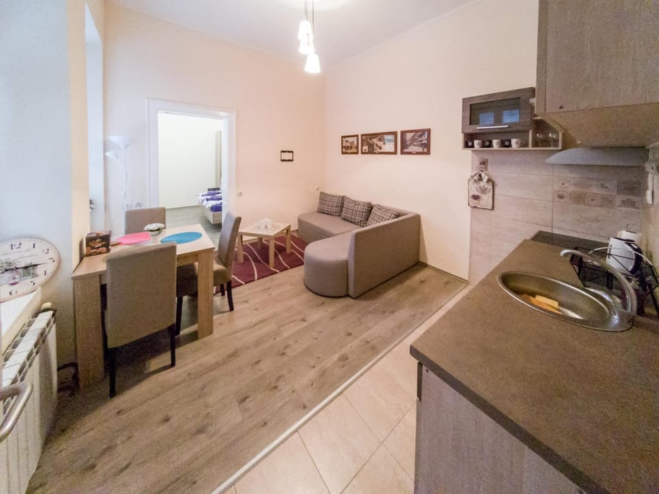 Bed, Day, Winter, Kitchen or kitchenette, Living room, Photo of the whole room, Seating area, Bedroom