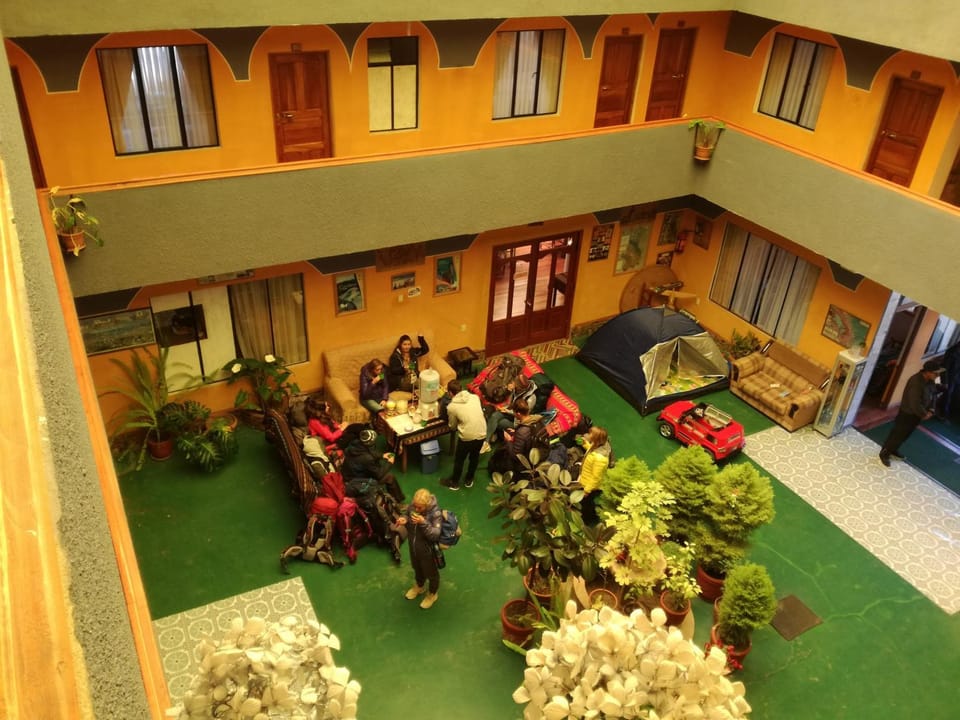 Patio, People, Inner courtyard view