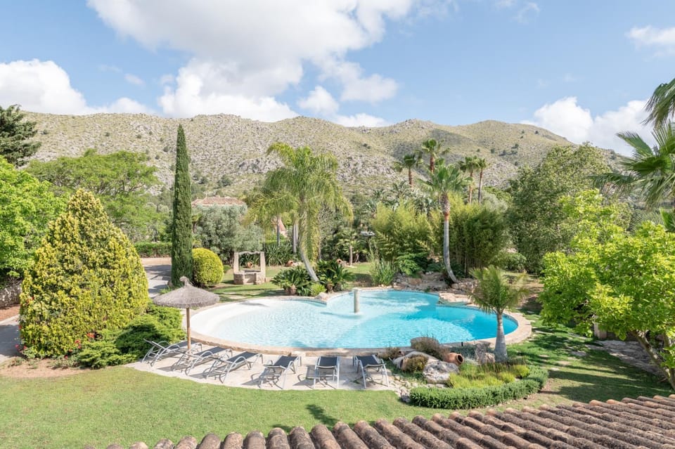 Property building, Living room, Swimming pool