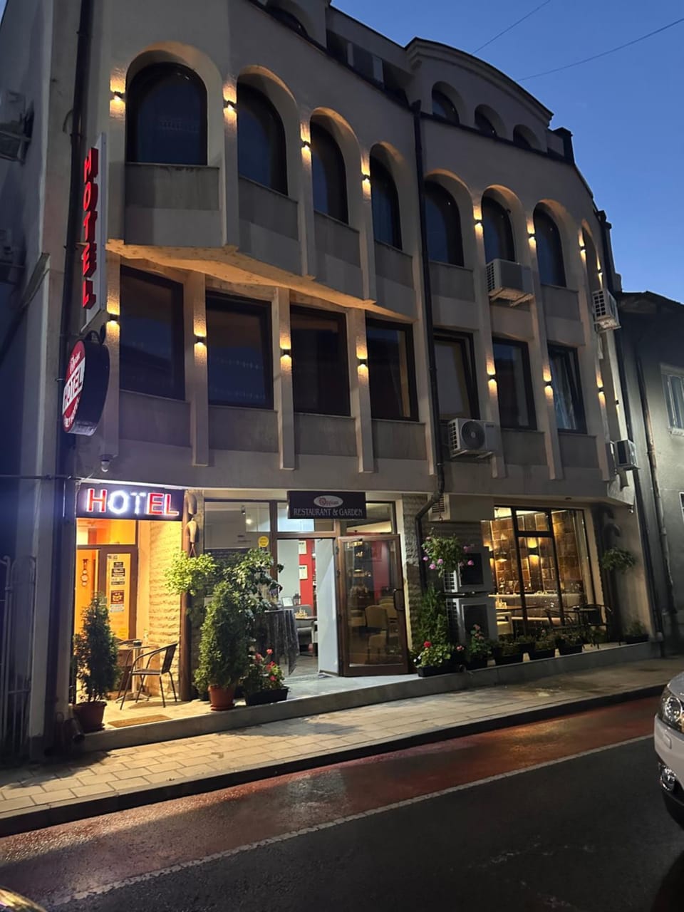 Property building, Night, City view, Location, Parking