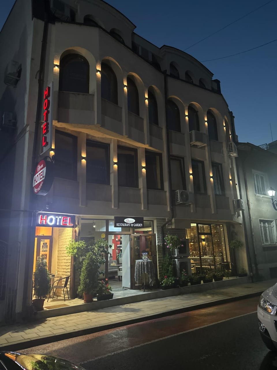 Property building, Night, Location, Parking