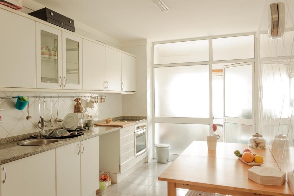 Kitchen or kitchenette, oven, stove, toaster