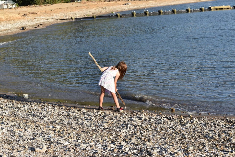 Beach, young children, Family