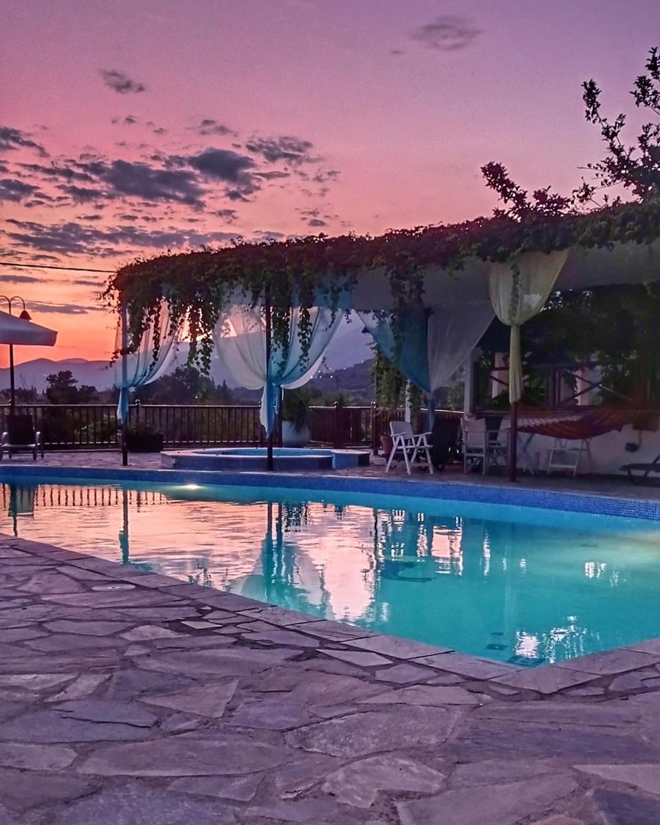 Swimming pool, Swimming pool, Sunset