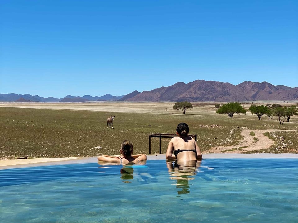 Natural landscape, Mountain view, Swimming pool