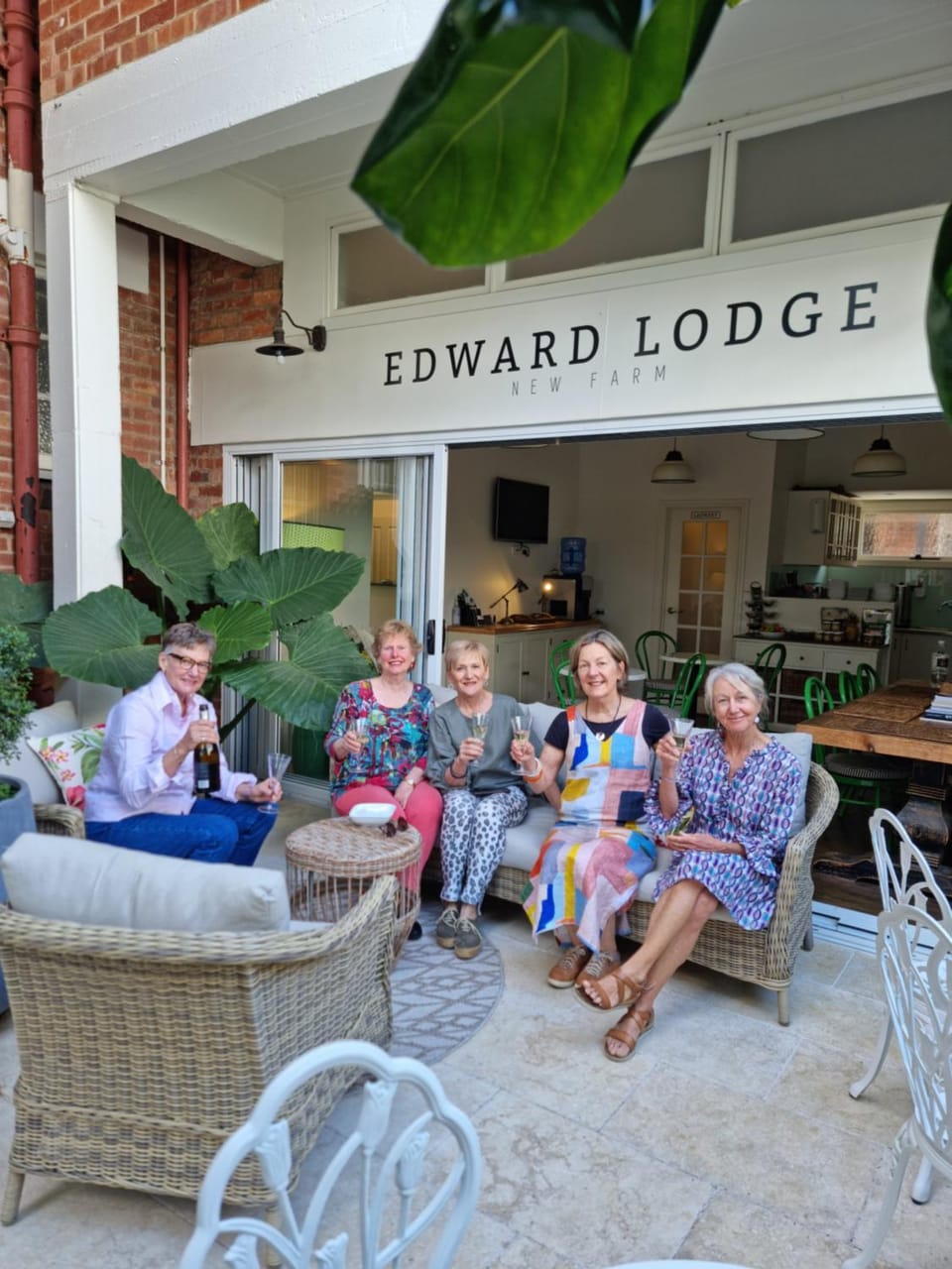 Patio, Day, People, Seating area, group of guests, Family