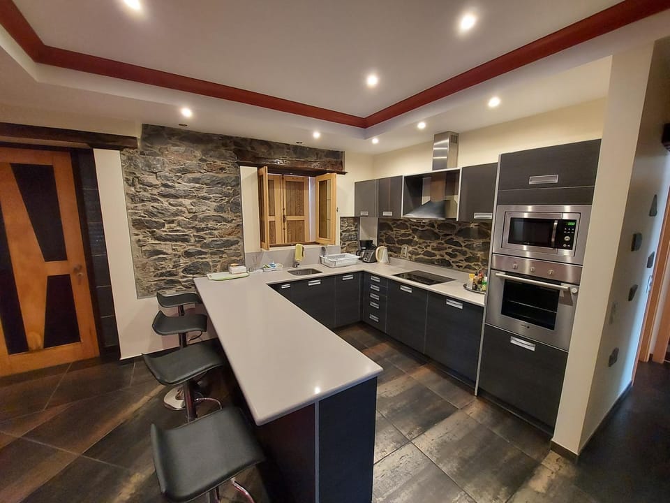 Kitchen or kitchenette, dishwasher, stove