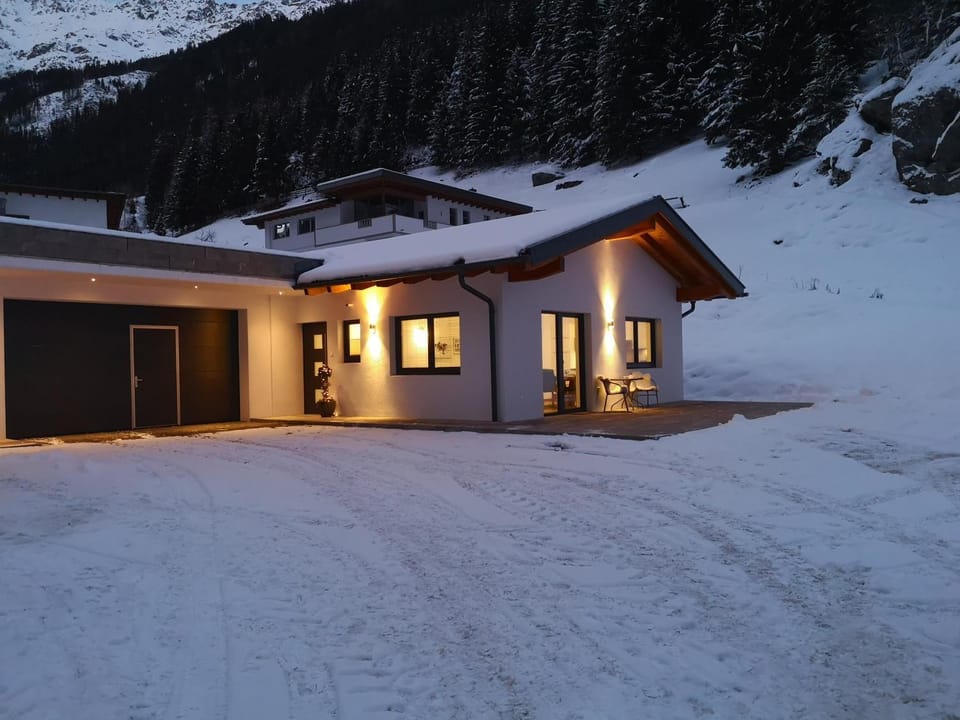 Facade/entrance, Night, Natural landscape, Winter, Mountain view