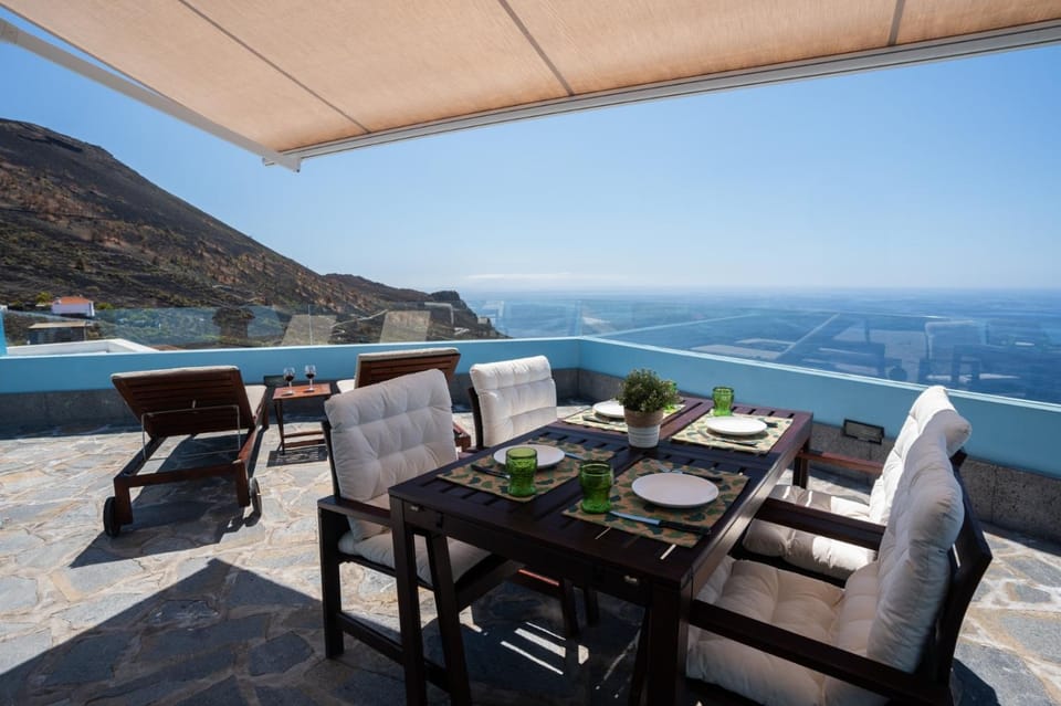 Patio, Day, Natural landscape, Balcony/Terrace, Dining area, Mountain view, Sea view