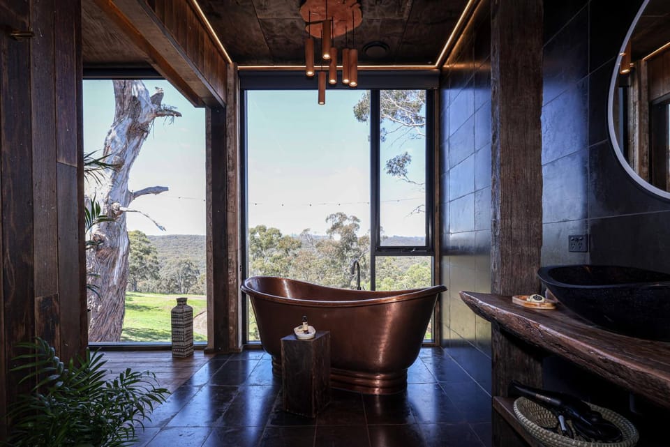 Natural landscape, Garden, Bathroom, Garden view, Bath