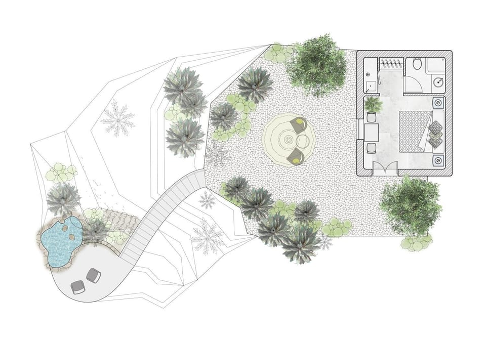 Garden Architect's Studio House in Santorini