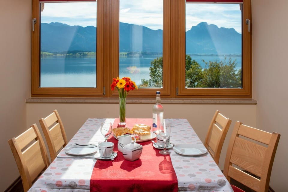 Natural landscape, Dining area, Lake view, Mountain view